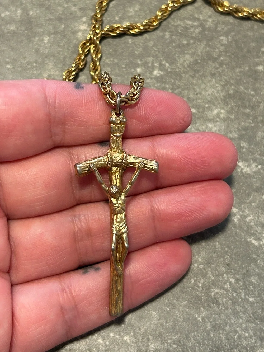 Vintage Jesus Cross necklace